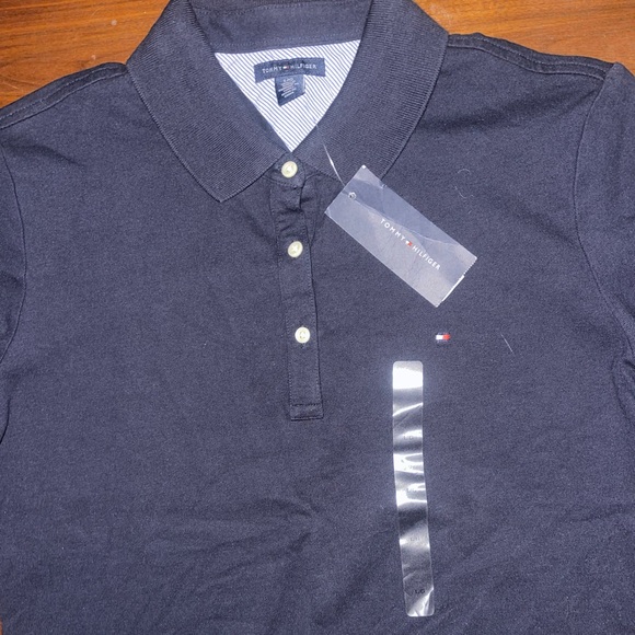 Tommy Hilfiger Regular Fit Stretch Tommy Polo NWT NAVY LARGE - Picture 8 of 13